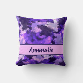 紫の青と抽象芸術カッコいいの図形のパターン クッション