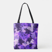 紫の青と抽象芸術カッコいいの図形のパターン トートバッグ (裏面)