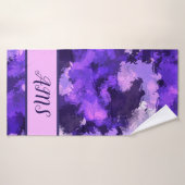 紫の青と抽象芸術カッコいいの図形のパターン バスタオル (バスタオル)