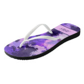 紫の青と抽象芸術カッコいいの図形のパターン ビーチサンダル (アングル)