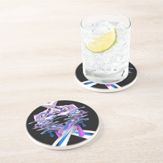 紫の青と白の3Dスプラッシュ コースター (側面)