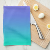 紫の青と緑の背グラデーション景 キッチンタオル (四つ折り)