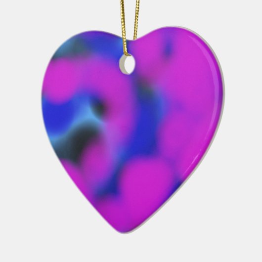 紫の青と黒を混ぜ合わせた抽象芸術アート セラミックオーナメント (左)