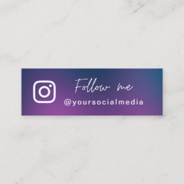 紫の青のグラデーション後を追ソーシャルメディアQRコード スキニー名刺