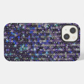 紫の青のシークイン |スパークル模様 iPhoneケース (裏面横)