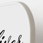 紫の青の対角線ストライプ ピックルボールラケット (左詳細)