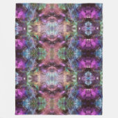 紫の青の緑のピンクの黒の星雲アート フリースブランケット (正面)