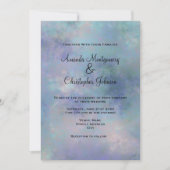 紫の青の霧の水の色結婚の 招待状 (正面)