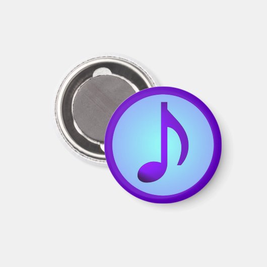 紫の青の音エレガント楽ノート マグネット (正面/裏面)