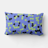 紫の青の黄色の緑の黒のパターン ランバークッション (裏面)