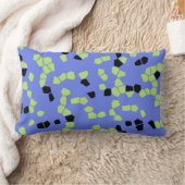 紫の青の黄色の緑の黒のパターン ランバークッション (ブランケット)