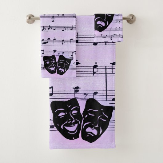 紫の音楽とシアターマスク バスタオルセット (インサイチュ)