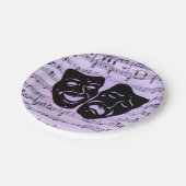 紫の音楽とシアターマスク ペーパープレート (アングル)