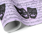 紫の音楽とシアターマスク ラッピングペーパー (ロールコーナー)