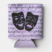 紫の音楽とシアターマスク 缶クーラー (正面)