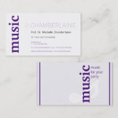 紫の音楽カード 名刺 (正面/裏面)