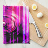 紫の音楽スピーカー キッチンタオル (四つ折り)