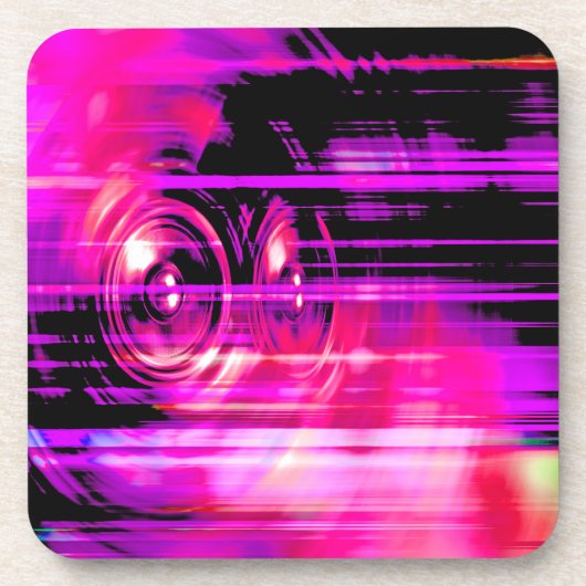 紫の音楽スピーカー コースター (正面)