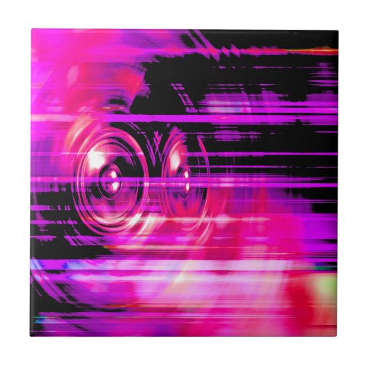 紫の音楽スピーカー タイル (正面)