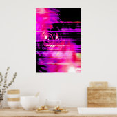 紫の音楽スピーカー ポスター (キッチン)