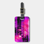 紫の音楽スピーカー ラゲッジタグ (正面縦)