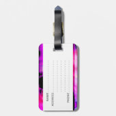 紫の音楽スピーカー ラゲッジタグ (裏面縦)
