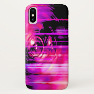 紫の音楽スピーカー iPhone X ケース
