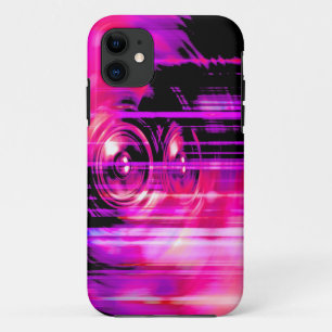 紫の音楽スピーカー iPhone 11 ケース