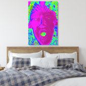 紫の顔の叫び キャンバスプリント (インサイチュ (寝室))