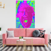 紫の顔の叫び キャンバスプリント (インサイチュ (リビング))