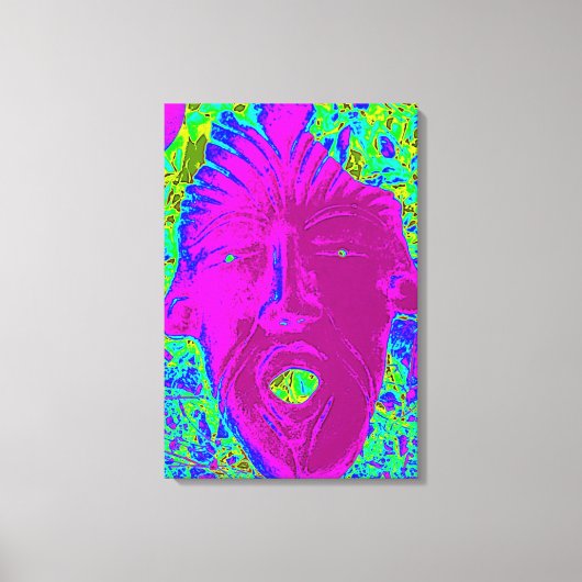 紫の顔の叫び キャンバスプリント (正面)