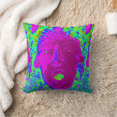 紫の顔オングリーン枕 クッション (ブランケット)