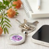 紫の顔 キーホルダー (側面)