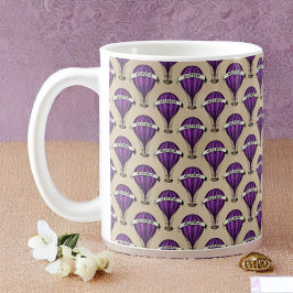 紫の飛行船オンタンスチームパンクデザイン コーヒーマグカップ