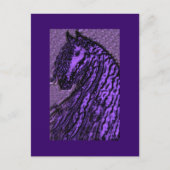 紫の馬はがき ポストカード (正面)