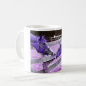紫の馬はハローマグと言う コーヒーマグカップ (正面左)