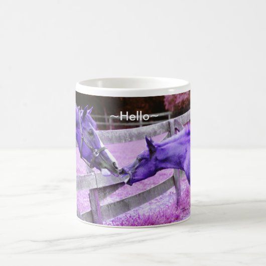 紫の馬はハローマグと言う コーヒーマグカップ (中央)