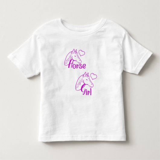 紫の馬頭フォントの馬娘 トドラーTシャツ (正面)