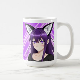 紫の髪と目を持つアニメの少女 コーヒーマグカップ