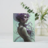 紫の髪のファンタジー ポストカード (スタンド正面)