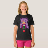 紫の髪の女の子 Tシャツ (正面フル)