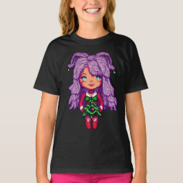 紫の髪の女の子 Tシャツ
