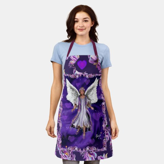 紫の魂 エプロン (着用した状態)
