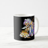 紫の魔女と黒と白のコーヒーマグ コーヒーマグカップ (正面右)