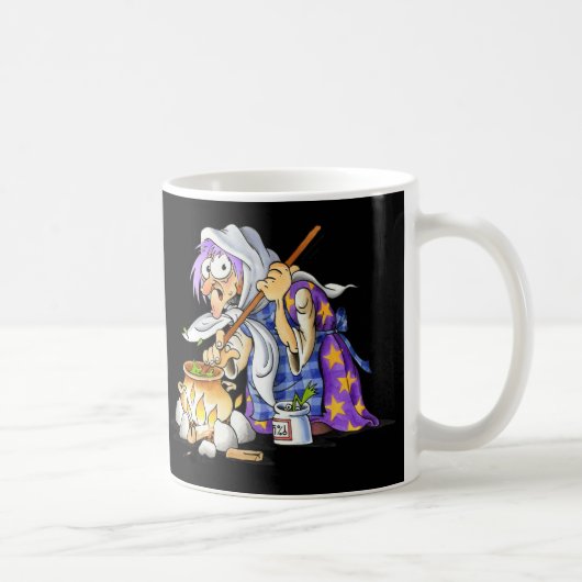 紫の魔女と黒と白のコーヒーマグ コーヒーマグカップ (右)