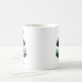 紫の魔女の帽子をかぶった緑のカエル コーヒーマグカップ (中央)