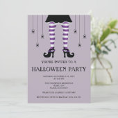 紫の魔女の脚とクモのハッピーハローウィン 招待状 (スタンド正面)