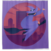 紫の魔女シャワーカーテン シャワーカーテン (正面)