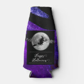 紫の魔女シルエットハロウィーン ボトルクーラー (正面)