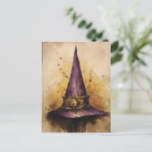 紫の魔女ハットウォーター色 ポストカード (スタンド正面)